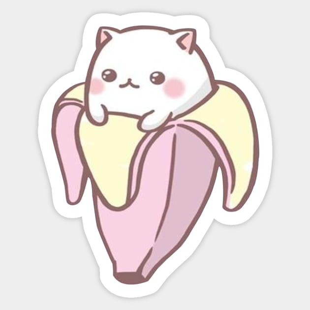 Cute Meow Banana Sticker by euror-design